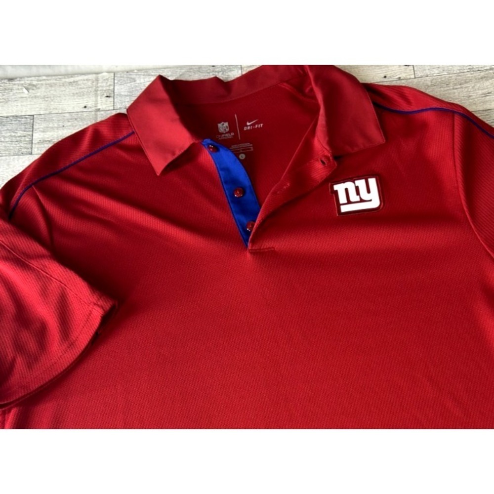 New York Giants Nike Golf Polo Shirt Mens On-Field Red Stay Cool Dri Fit LARGE